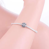 925 Silver Teardrop Zirconia Ball Bead Charm Bracelet Women