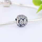 925 Silver Teardrop Zirconia Ball Bead Charm Bracelet Women