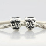 925 Silver Theater Masks Charm Bead for Bracelet