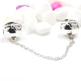 925 Silver Bead Charm Bow Safety Chain for Bracelet Bangle