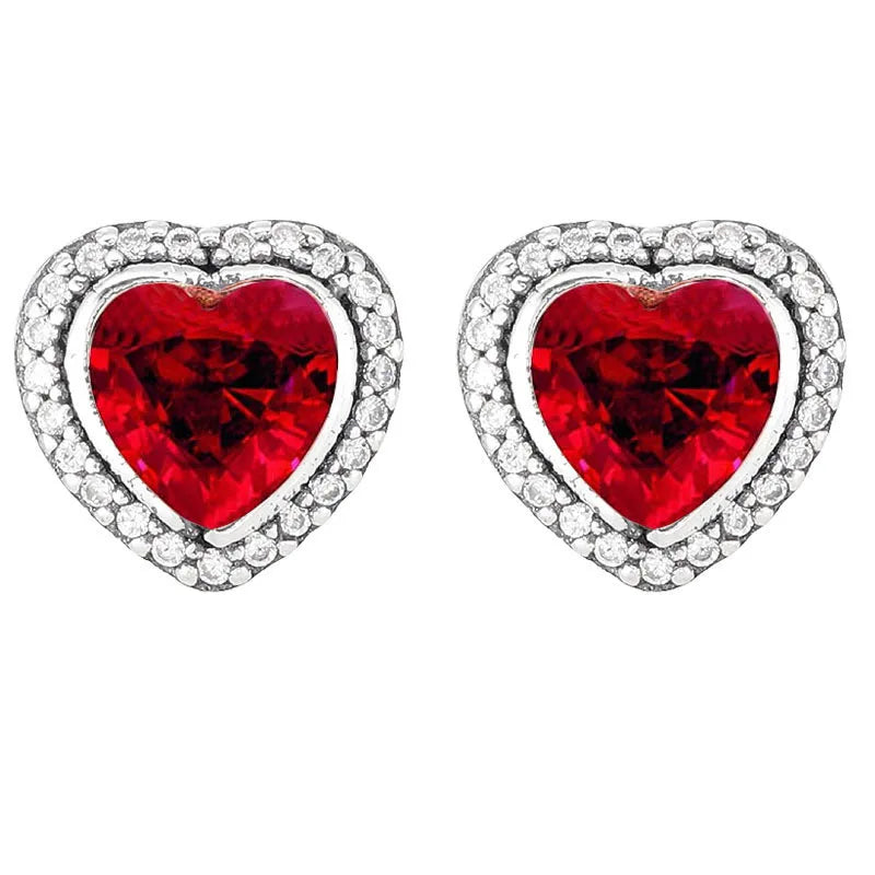 925 Silver Love Heart Infinity Stud Earring Elegant Gift
