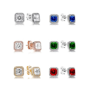 925 Silver Timeless Elegance Stud Earrings Women Gift DIY Jewelry