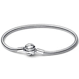 925 Silver Rose Love Knot Bracelet Bangle for DIY Jewelry