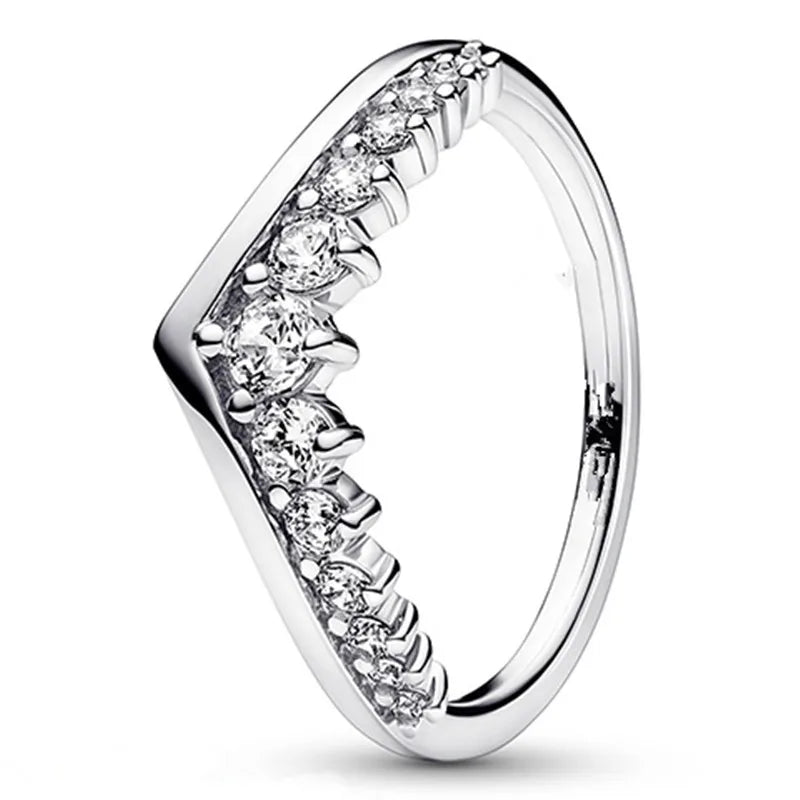 925 Silver Timeless Wish Floating Pave Crystal Ring for Women