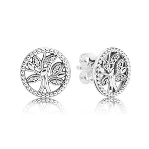 925 Silver Trees of Life Stud Earrings Gift DIY Jewelry