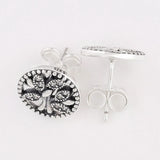 925 Silver Tree of Life Stud Earrings Gift DIY Jewelry