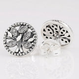 925 Silver Tree of Life Stud Earrings Gift DIY Jewelry