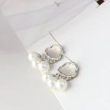 925 Silver Charm Eardrop w/ Pearl Cloud Raindrop Earring