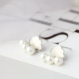 925 Silver Charm Eardrop w/ Pearl Cloud Raindrop Earring