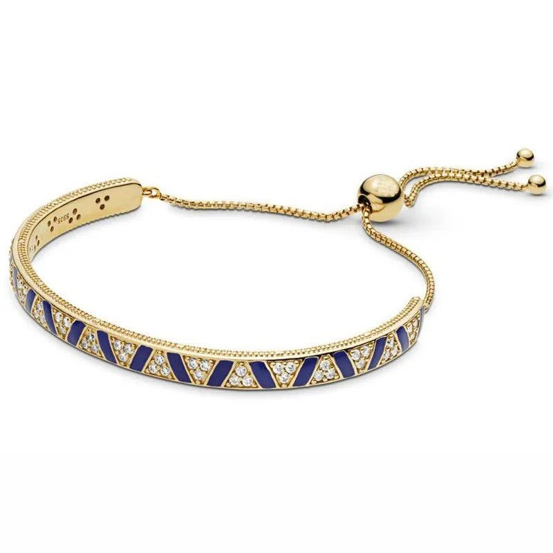 925 Silver Milgrain Shine Stones Stripes Bracelet Bangle