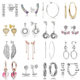 925 Silver Twist Of Faith Hoops Earrings With Crystal