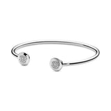 925 Silver Two-Tone Open Bracelets for Women