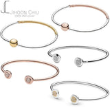 925 Silver Two-Tone Open Bracelets for Women