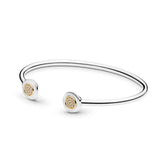 925 Silver Two-Tone Open Bracelets for Women