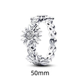 925 Silver Two-tone Sun Crystal Ring Earring