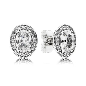925 Silver Vintage Elegance Stud Earrings Women's Gift DIY Jewelry
