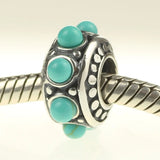 925 Silver Vintage Red Spacer Charm Bead for Bracelet