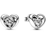 925 Silver Wave Infinity Stones Curved Feather Earring
