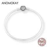 925 Silver CZ Heart Bangle Bracelet S925 Silver Bangle Jewelry Women