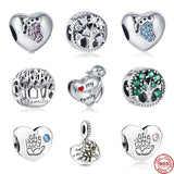 925 Silver Green Family Tree Kids DIY Beads for Charm Bracelet