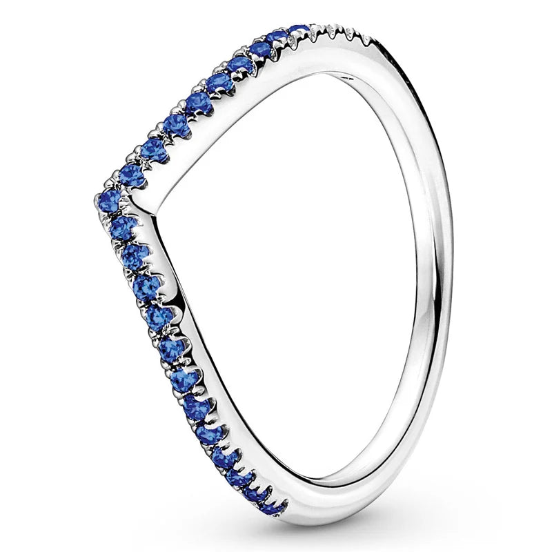 925 Silver Sparkling Crystal Ring for Women Wedding Party