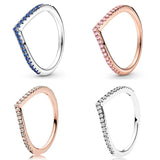 925 Silver Sparkling Crystal Ring for Women Wedding Party