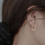 925 Silver Oval Hoop Earrings Party Jewelry