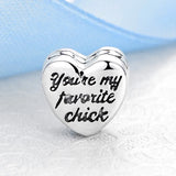 925 Silver Chick Charm Bead Fits Bracelets DIY Jewelry Women