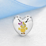 925 Silver Chick Charm Bead Fits Bracelets DIY Jewelry Women