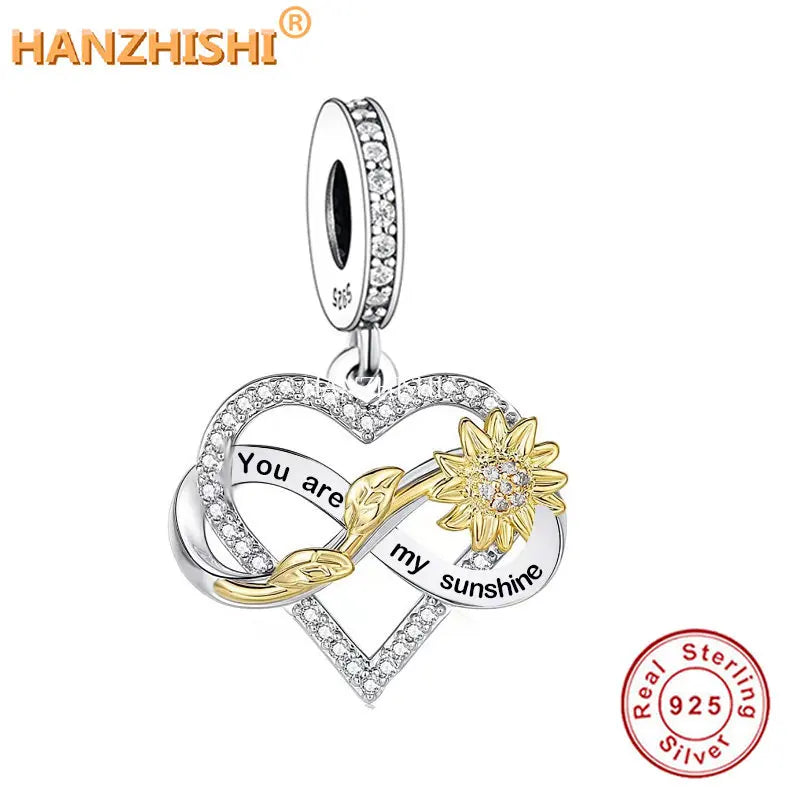 925 Silver My Sunshine Infinity Dangle Charm Beads for Bracelet Necklace