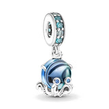 925 Silver Parrot Charms for Bracelet&Bangle DIY Jewelry