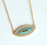 925 Silver Evil Eye Link Chain Necklace