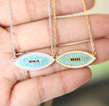 925 Silver Evil Eye Link Chain Necklace