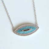 925 Silver Evil Eye Link Chain Necklace