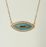 925 Silver Evil Eye Link Chain Necklace