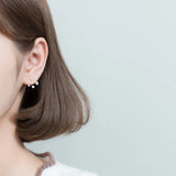 925 Silver CZ Star & Round Ear Earrings Jackets C-G1248