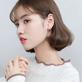 925 Silver CZ Star & Round Ear Earrings Jackets C-G1248