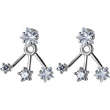 925 Silver CZ Star & Round Ear Earrings Jackets C-G1248