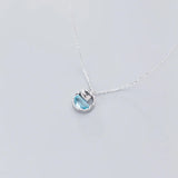 925 Silver Mermaid Pendant Necklace with Crystals