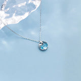 925 Silver Mermaid Pendant Necklace with Crystals