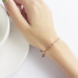925 Silver Double Rows Golds Beads Bracelet for Women