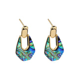 925 Silver Fritillaria/Abalone Geometric Earrings