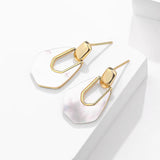 925 Silver Fritillaria/Abalone Geometric Earrings