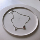 925 Silver Geometric Circle Coin Anklet Bracelet Adjustable Jewelry