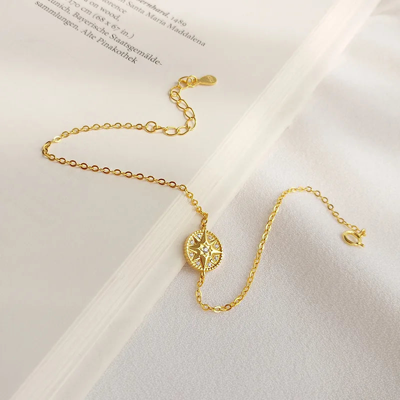 925 Silver Eightfold Star Zirconia Bracelet for Women