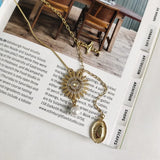 925 Silver Gold Sun Goddess Cross Shell Pearl Pendant Necklace Tassel Gift