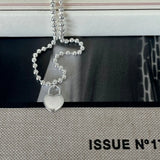 925 Silver Heart Pendant Chain Choker Necklace C-B506