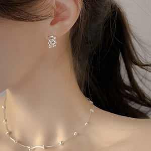 925 Silver Open Chain Ear-Bone Piercing Hoop Huggie Earrings