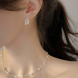 925 Silver Open Chain Ear-Bone Piercing Hoop Huggie Earrings