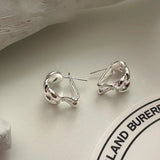 925 Silver Open Chain Ear-Bone Piercing Hoop Huggie Earrings